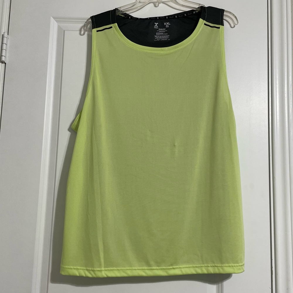 Xersion Men’s Run Tank Shirt Lime Activewear Green/Gray Size  XXL